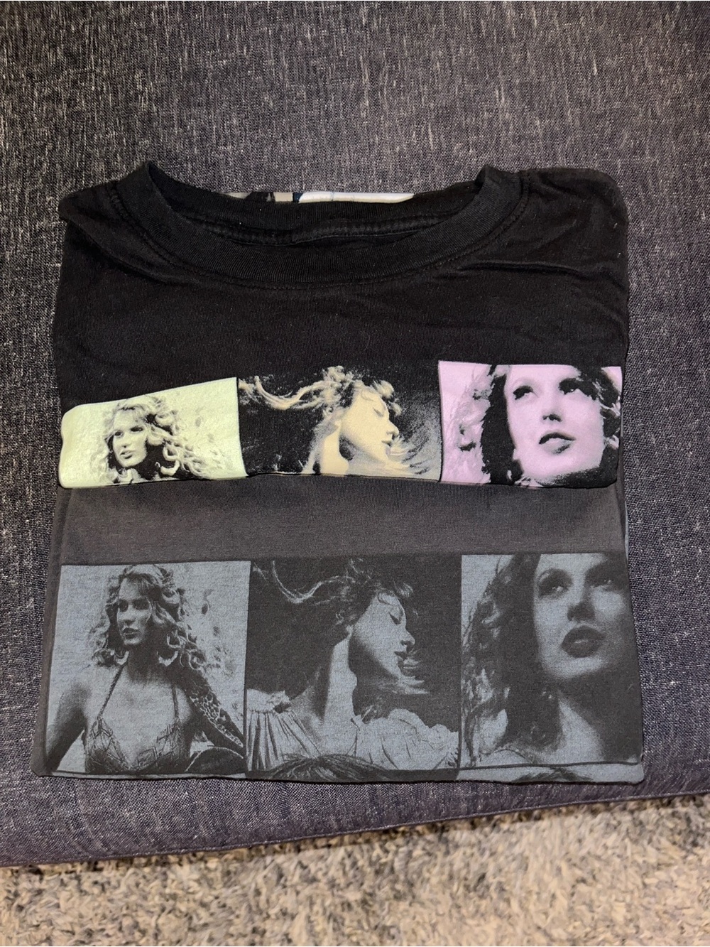 Taylor Swift Gray and black Collage Long Sleeve  and short sleeve Graphic Tee.XS